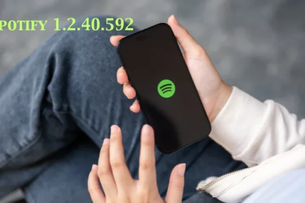 Interface of Spotify version 1.2.40.592 showcasing new features and a sleek design