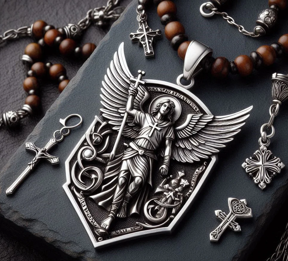 Best Catholic jewelry for men featuring crosses, saint medals, and rosaries